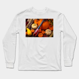 Pocket Violiv Among Autumn Harvest Long Sleeve T-Shirt